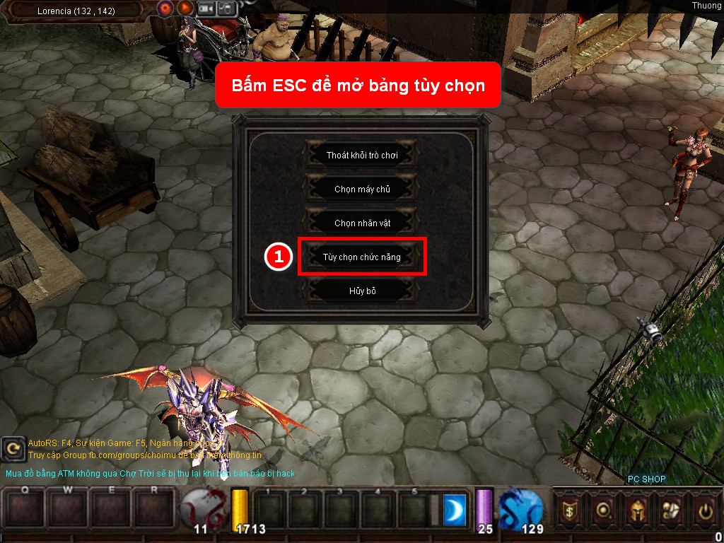 Chức năng chính của Game MU Thiên Long